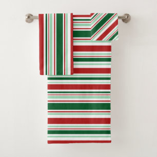 Rayas mezcladas del navidad rojo, verde, blanco