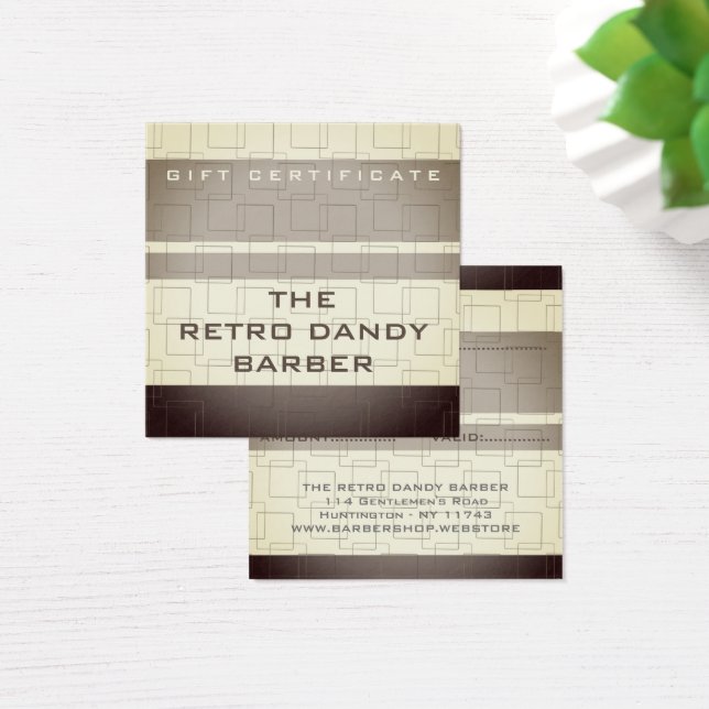 Rayas mínimas Moda retro marrón Manly Barbershop (Escritorio)