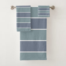 Rayas Modernas de Azul Polvoriento y Verde