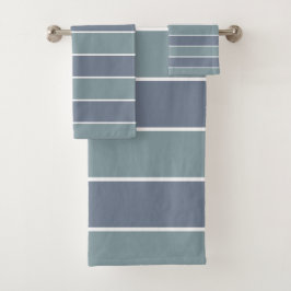 Rayas Modernas de Azul Polvoriento y Verde