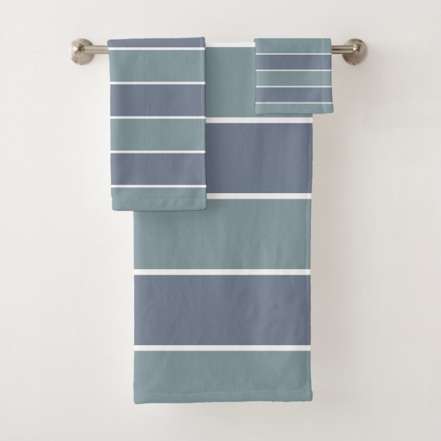 Rayas Modernas de Azul Polvoriento y Verde (In situ)