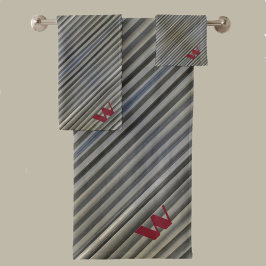 Rayas monocromáticas de humo gris monogramadas