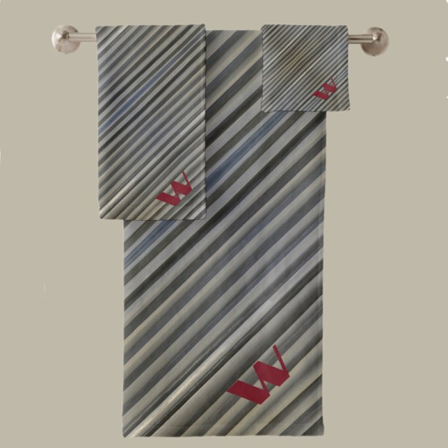 Rayas monocromáticas de humo gris monogramadas (Subido por el creador)