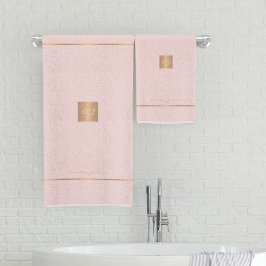 Rayas monogramadas modernas elegantes rosa oro chi