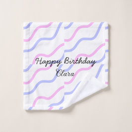 Rayas moradas rosadas feliz cumpleaños añadir nomb