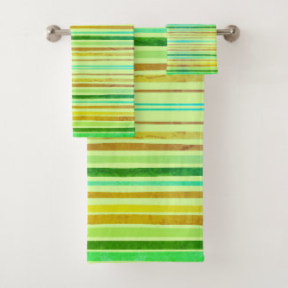 Rayas Naranja, limón, limón, azul, toalla de arcil