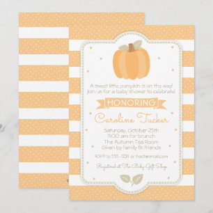 Rayas Naranjas de la invitación de Baby Shower de