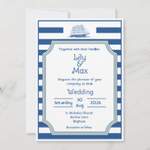 Rayas Náuticas - Invitación de boda