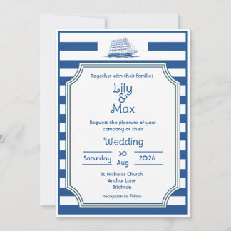 Rayas Náuticas - Invitación de boda