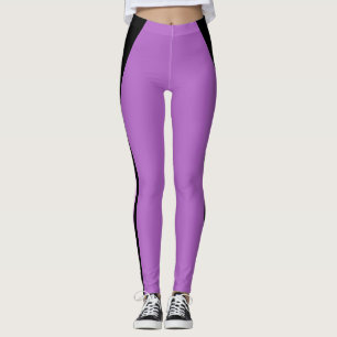Rayas Negras Elegantes en Leggings Violeta