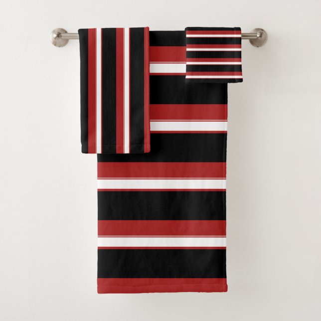 Rayas negras rojas franja de Moda (In situ)