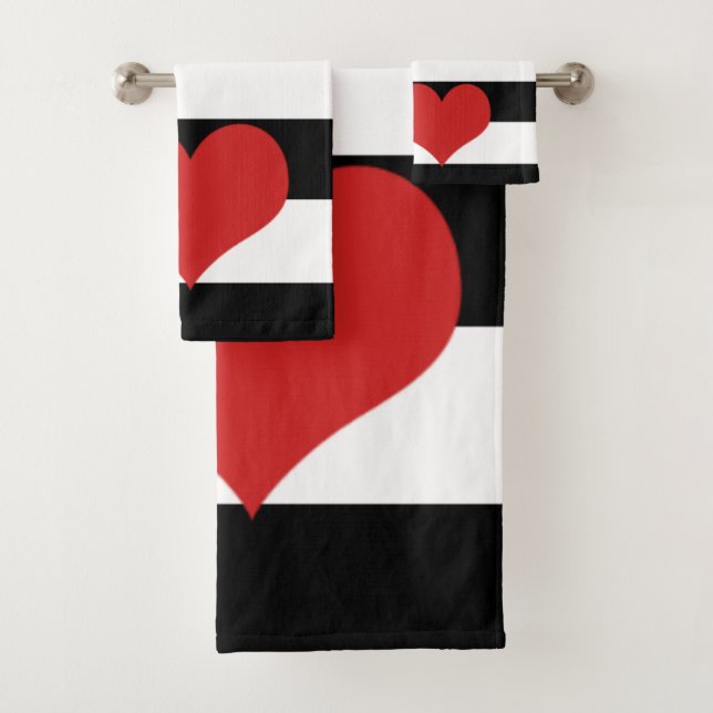 Rayas negras y blancas con corazón rojo (In situ)