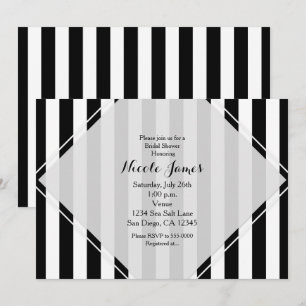 Rayas Negras y Blancas Invitaciones Modernas a Ray