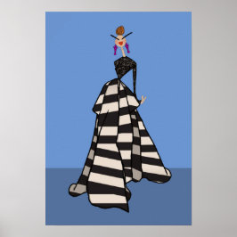 Rayas Negras y Blancas Mujer Arte de Moda Glamour