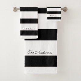 Rayas Negras y Blancas Personalizadas Elegantes
