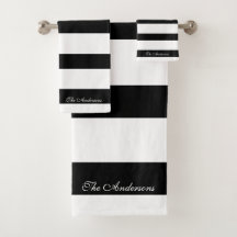 Rayas Negras y Blancas Personalizadas Elegantes