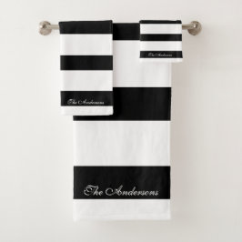 Rayas Negras y Blancas Personalizadas Elegantes