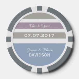 Rayas Patrón personalizado monograma fichas de póq