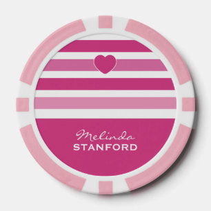 Rayas Patrón personalizado monograma fichas de póq