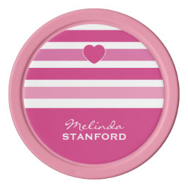 Rayas Patrón personalizado monograma fichas de póq