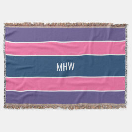 Rayas Patrón personalizado monograma manta de lanz