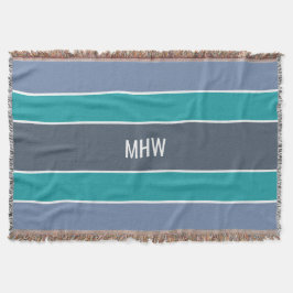 Rayas Patrón personalizado monograma manta de lanz