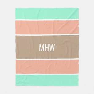 Rayas Patrón personalizado monograma mantas de pul