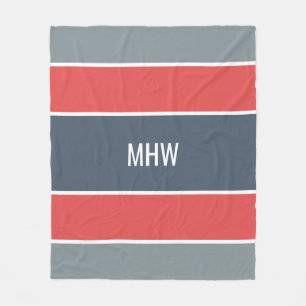 Rayas Patrón personalizado monograma mantas de pul