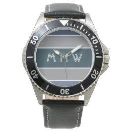 Rayas Patrón personalizado monograma relojes