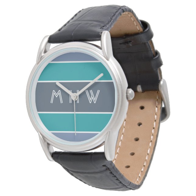 Rayas Patrón personalizado monograma relojes (Angular)