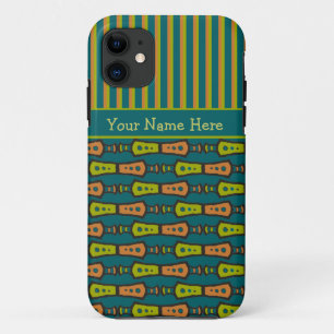 Rayas, patrón tribal, Verde azulado: Funda para iP