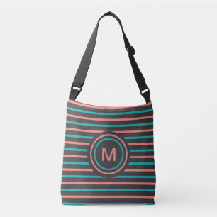 Rayas Personalizado de patrón Monograma bolsas