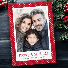 Rayas punteadas ricas alegres fotos de Navidad roj