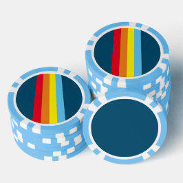 Rayas Retro Chips de Póquer (Múltiple Azul Navy)