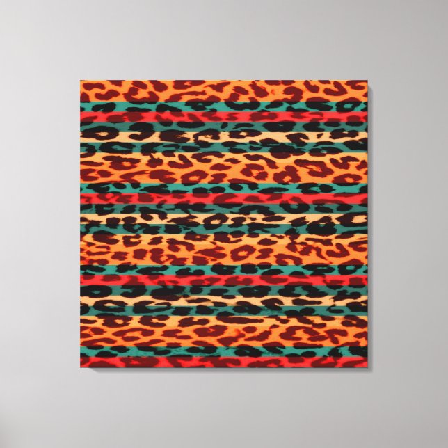 Rayas Retro Impresión De Animales Fur De Leopardo (Anverso)