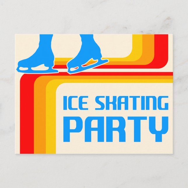 rayas retro : invitación a la fiesta de patinaje s (Anverso)