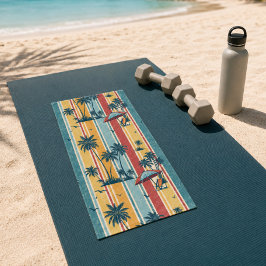 Rayas Retro Palmeras Tropicales Deporte