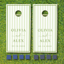 Rayas Retro Verde Boda Personalizada
