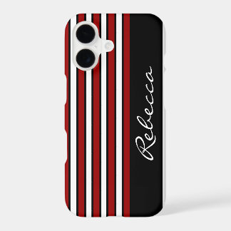 Rayas rojas blancas y negras elegantes