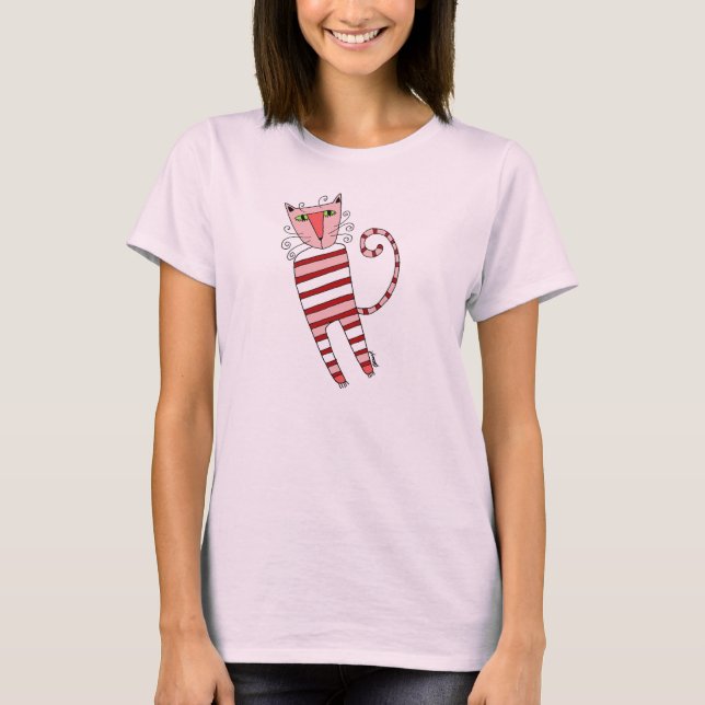 Rayas rojas PJ CAT - camiseta (Anverso)