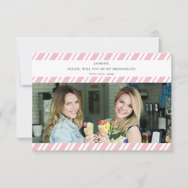 Rayas rosadas Serás Mi Nombre De Foto De La Novia (Anverso)