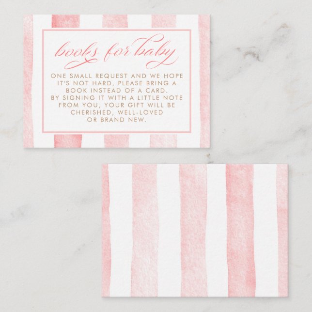 Rayas rosadas Tarjetas lindas para solicitud de li (Anverso / Reverso)