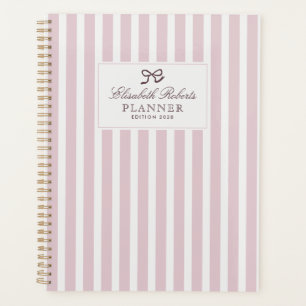 Rayas rosadas y reverencia, elegante planificador