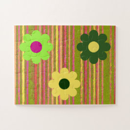 Rayas simples Flores Rompecabezas de niños pequeño