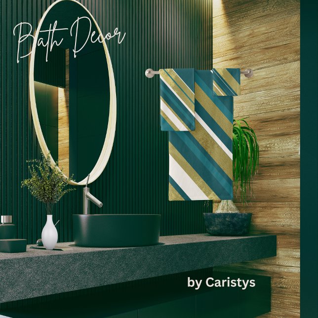 Rayas Verde azuladas crema de oro en Verde azulado (Subido por el creador)