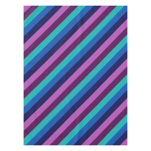 Rayas Verde azuladas moradas azules manteles peque (Anverso)