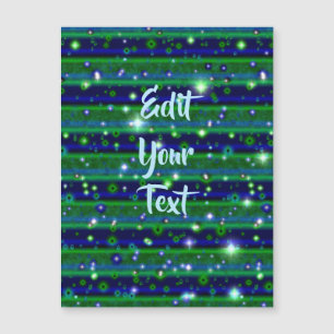 Rayas verdes azules con estrellas y gotas de lluvi