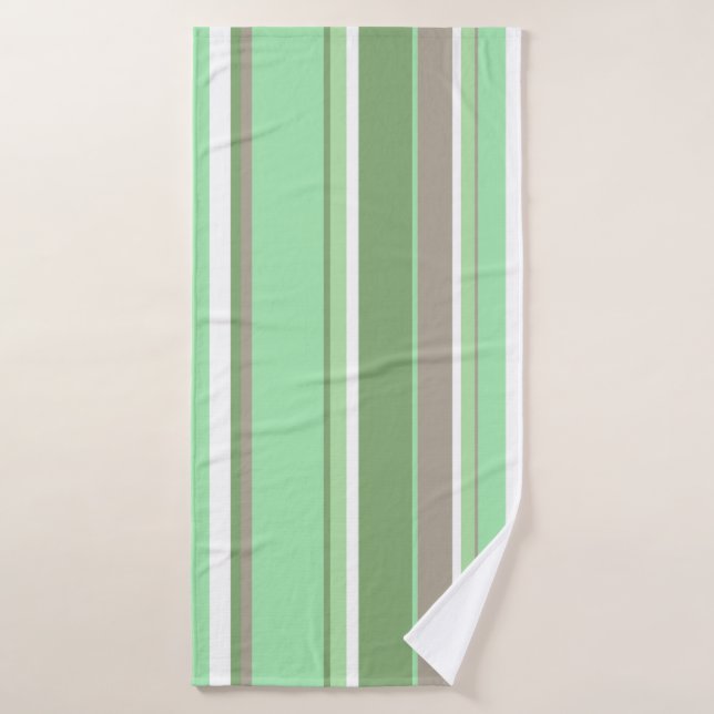 Rayas verdes pálidas (Toalla de baño)