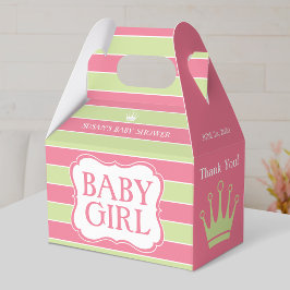 Rayas verdes rosadas caja de Baby Shower Favorito