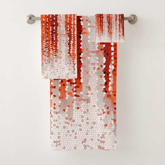 Rayas verticales, abstractas, rojas, grises, blanc (In situ)